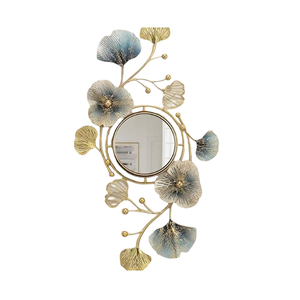 Cadre rectangulaire unique en or pour décoration d'intérieur Cadre miroir en résine dorée Sculpture murale suspendue Style Art déco - Product Image 1