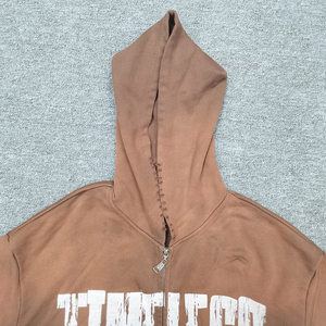 Sweat à capuche surdimensionné pour homme personnalisé avec fermeture éclair, style ample, impression sur écran, lavage à l'acide, pulvérisation, qualité supérieure, longueur courte - Product Image 4