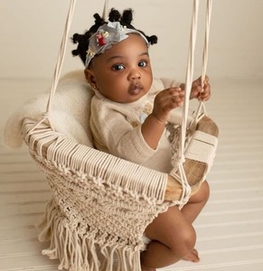 Multi Color <b>Swing</b> Baby, Hanging Macrame <b>Swing</b> - Product Image 1
