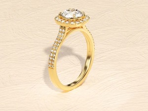 สวยรอบตัดแหวนหมั้น Halo กว้างแหวนสัญญาเครื่องประดับที่กําหนดเอง Excellent Cut ของขวัญที่ดีที่สุดสําหรับผู้หญิง - Product Image 2