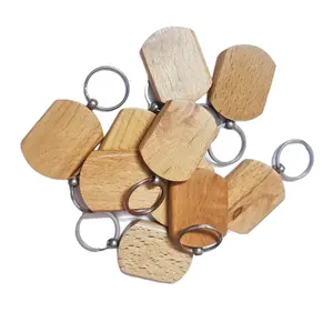 Mango Holz Schlüssel bund Großhandel Custom Shape Plain Zubehör Logo New Design Handwerk Holz schlüssel ring