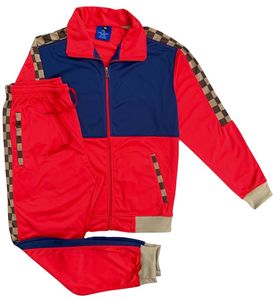 Mens Winter Lightweight Reversible Designer Checker <b>Box</b> Tracksuit Full <b>Matching</b> Jogging Suit Top & Bottom Set - Product Image 5