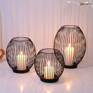 Décoration d'intérieur, porte-bougie creux, lanterne suspendue, cage à oiseaux, vintage, décoration de Noël/fée, mariage/fête - Product Image 4