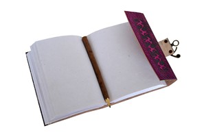 สมุดปกหนังลายนูนสมุดโน้ตจัดระเบียบงานทำมือสมุดบันทึกไดอารีวินเทจที่ผูกไว้ - Product Image 5