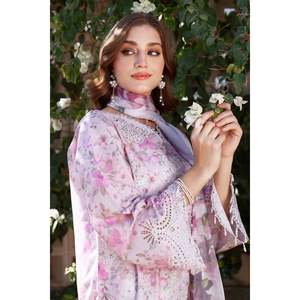 Conjunto de traje de mujer bordado e impreso en tela de algodón SF-4067 - Product Image 5