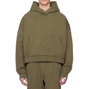 Fabricant de vêtements hommes pull sweat sans ficelle 100% coton grande taille recadrée vintage sweats à capuche pour hommes - Product Image 1