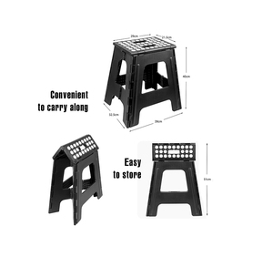 2022 vente en gros solide escabeau pliant noir pliable en plastique chaise de loisirs anti-dérapant Surface Offre Spéciale pour salon cuisine - Product Image 5