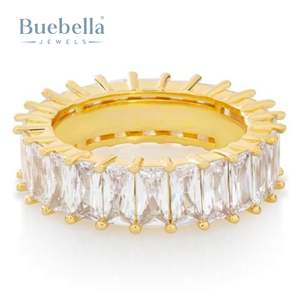 Venta caliente 925 Plata y 18K Chapado en oro VVS Moissanite Baguette Diamond Eternity Band Anillo para hombres y mujeres - Product Image 2