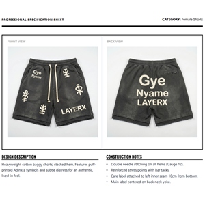 Shorts Bermuda Y2K Personalizados para Mujer, Corte Regular, Cintura Elástica, Cintura Alta, Estilo Hip Hop, Desgastados, Casuales de Gimnasio, Pedidos al por Mayor - Product Image 6