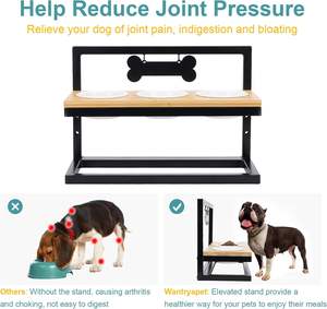 Cuencos de comedero elevados para mascotas para gatos o perros pequeños, comedero de soporte para mascotas elevado ajustable en 3 alturas - Product Image 5