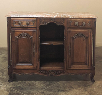 Buffet antique/traditionnel en bois massif et dessus en marbre pour appartement de villa de meubles de maison
