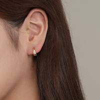 Mode nouveau 925 bijoux en argent Sterling cubique zircone boucles d'oreilles conception plaqué or boucles d'oreilles pour les femmes
