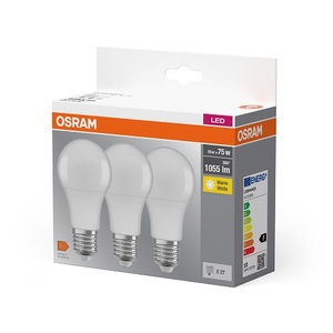 หลอดไฟ LED รุ่นมาตรฐาน E27 10W 2700K แพ็ค 3 หลอด (ออสแรม 4058075819436) - Product Image 1