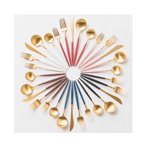 Ensemble de couverts à poignée en résine de style populaire Top vente Ensemble de couverts en acier miroir personnalisé pour hôtels et restaurants - Product Image 6