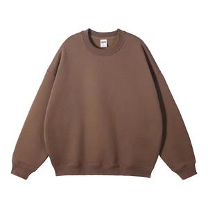 Sweat-shirts pour femmes, mode d'hiver, surdimensionnés, lourds, à épaules tombantes, col rond, qualité supérieure, personnalisables, devant uni, vente en gros - Product Image 4