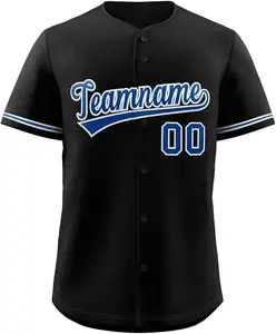 Prix d'usine Survêtement de Baseball bleu marine avec broderie de rayures pour hommes Maillot de baseball personnalisé avec logo - Product Image 1