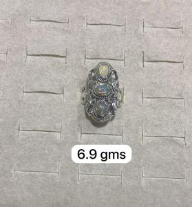 Cabochon d'opale éthiopienne naturelle Bagues en argent 92.5 - Product Image 3