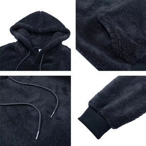 Sweats à capuche Sherpa pour hommes, poids lourd, vente en gros, sweats à capuche en polaire Teddy respirants à manches longues pour hommes - Product Image 6