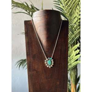Southwest Handmade Multi Stone & Sterling Silver Cluster <b>Necklace</b>-<b>Fashion</b> <b>Layered</b> Jewelry - Product Image 2