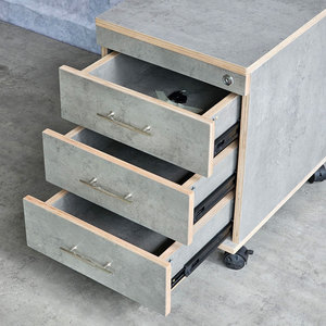 Industrial-Style 3-Drawer Lockable Personal <b>Locker</b> 50x40x50cm Adjustable Plywood Iron Feature for Gym Warehouse Use-TCN68043 - Product Image 4