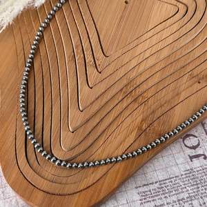 Perles Sterling 20 Pouces Collier 4mm Main Strung Élégant En Argent Sterling Bijoux Faits À La Main Cadeau Pour Les Femmes - Product Image 2