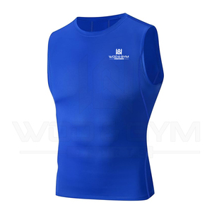 Camiseta de fitness para gimnasio hecha a medida, ropa deportiva de compresión personalizada para hombre, ropa para correr, protector contra sarpullidos sin mangas - Product Image 2