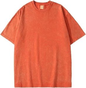 Logo personnalisé T-shirt surdimensionné pour hommes Épaule lourde tombante Soleil Délavé Graphique Demi Manches Style Vintage Respirant 100% Coton - Product Image 4