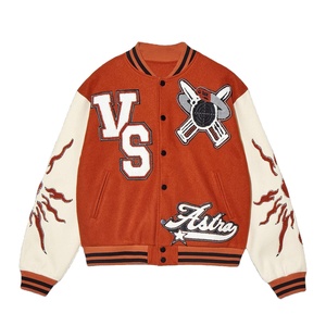 Chaqueta universitaria de alta calidad para hombre con bordado de chenilla en tallas altas, venta al por mayor de tela de lana con mangas de cuero y logotipo personalizado - Product Image 6