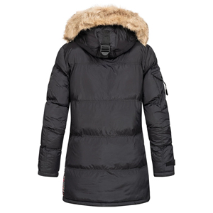 Veste Parka spéciale hiver pour femmes élégante avec grande poche et fermeture éclair Veste à capuche en fourrure chaude et confortable avec patchs personnalisés - Product Image 6