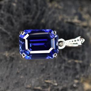 Colgante de Plata de Ley 925 con Esmeralda Natural y Tanzanita de 34.20 Ct, Joyería de Piedras Preciosas, Regalo para Él y Ella - Product Image 4