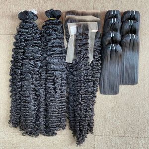 Extensions de cheveux de trame de cheveux humains vietnamiens doublement étirés birmans de haute qualité, cheveux noirs naturels de courte longueur - Product Image 6