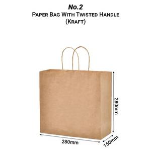 Bolsa de supermercado desechable con asa superior para papel artesanal de venta rápida, impresión Offset personalizada en Color Blanco/marrón/rojo/negro - Product Image 5