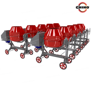 เครื่องผสมคอนกรีต CHIHO สีแดง ขนาด 250 ลิตร ใช้เครื่องยนต์เบนซินและไฟฟ้า กำลังผสม 1.5-2.2 กิโลวัตต์ ความเร็ว 20-30 รอบต่อนาที - Product Image 1