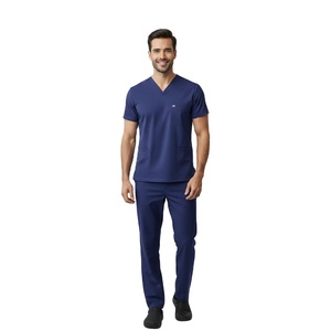Conjunto de Uniforme Médico Profesional para Hombre, Personalizable, Premium, Duradero, con Cuello en V, Parte Superior y Pantalones, Uniforme para Hospital y Clínica, Venta al Por Mayor - Product Image 3