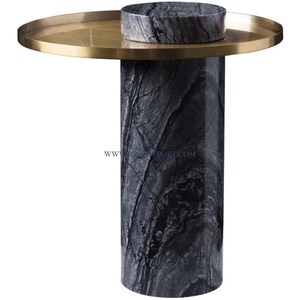 Muebles de Interior para cama, mesa de centro lateral, mármol y Metal chapado en oro, mesa de centro interior ovalada, muebles de regalo de boda - Product Image 1