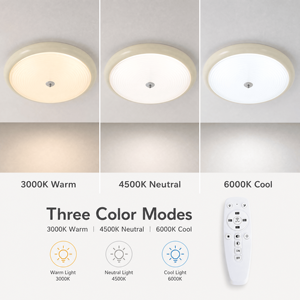 Modern Round Tri Color Dimmable Led <b>Ceiling</b> <b>Light</b> With <b>Remote</b> <b>Control</b> Surface Mount Iron Base For Living Room Bedroom - Product Image 3