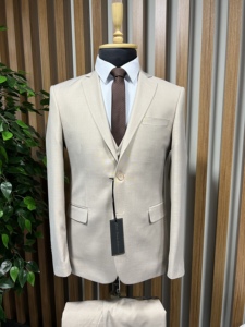 Lujo Elite elegante hecho a medida hombres Elite traje viscosa y poliéster tejido tela boda novio y traje de negocios para hombres - Product Image 3