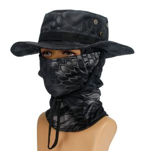 Wholesale Folding Camping Fishing Hat Outdoor One Hole Balaclava Man Camouflage Bucket Hats With <b>Mask</b> - Product Image 5