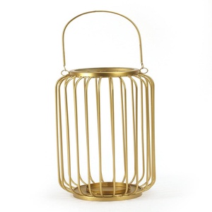 Lanterne suspendue vintage en fer doré, bougeoir décoratif pour Noël, mariages et fêtes, échantillon disponible QAMAR - Product Image 6