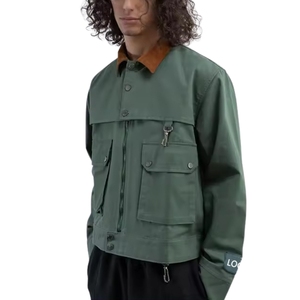 เสื้อแจ็กเก็ตทรงพองมีกระเป๋ากันลมกันน้ำผ้าแคนวาสสำหรับผู้ชายปรับแต่งได้สไตล์สตรีทแบบมีซิปปิด - Product Image 2