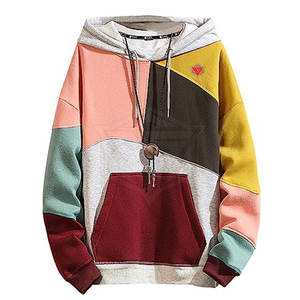 Sweat-shirts à capuche pour hommes tendance, coupe ajustée, blocs de couleur, sweat-shirts chauds d'hiver, usage décontracté, sweat-shirts à blocs de couleur pour adultes - Product Image 1