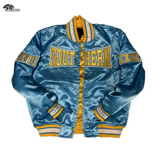 Vêtements d'extérieur d'équipe de baseball pour hommes personnalisés Bomber en satin avec support pour hiver - Product Image 2