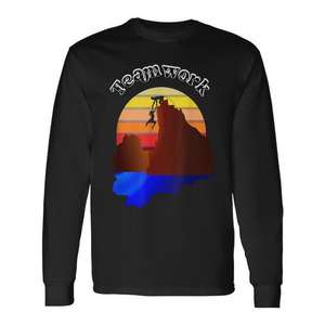 T-shirt à manches longues pour l'escalade en équipe, pour aider les uns les autres, à des fins promotionnelles - Product Image 1