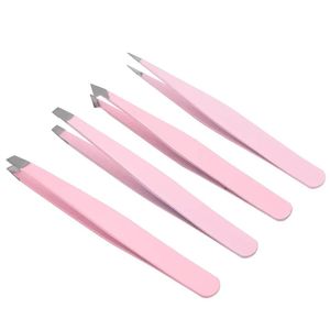 Juego de Pinzas Profesionales para Cejas, 4 Piezas, Acero Inoxidable, Punta Puntiaguda - Product Image 1