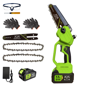 Mini Motosega Elettrica JQX da 6 Pollici, 880W, Senza Fili, a <span class=keywords><strong>Batteria</strong></span>, per Potatura di Legno/Alberi, Uso Domestico, Garanzia 365 Giorni - Product Image 1