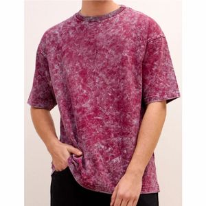 Camiseta para hombre personalizada para hombre, camiseta de lavado ácido, ropa de calle, camisetas de algodón 100% de Hip Hop con logotipo, camiseta de gran tamaño personalizada - Product Image 1