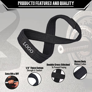 Muñequera Unisex de Algodón para Levantamiento de Pesas, Diseño en Forma de 8, Alta Resistencia, Cierre a Presión, Opción de Logotipo Personalizado, Diseño Portátil - Product Image 2