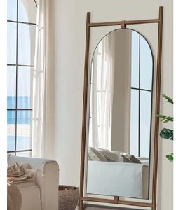Miroir debout pleine longueur autoportant avec cadre en bois fabriqué en Inde en gros - Product Image 2