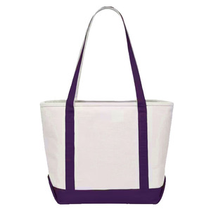 Large Beach Canvas Tote Bag Custom Manufacturing Multiple Zipper Closure Reusable Heavy Duty 100% Cotton Canvas Fabric - Product Image 2