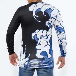 OEM High Quality Long Sleeve Rash Guard UV Protection <b>Swimming</b> Wear for Adults Compression Fabric Plain Pattern Breathable - Product Image 3